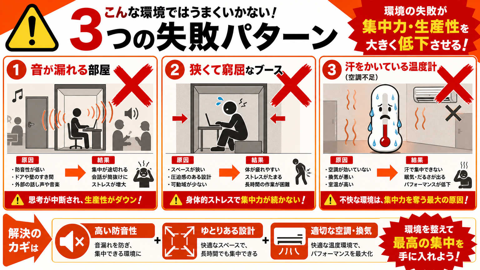 Web会議に適した部屋づくりでよくある失敗例