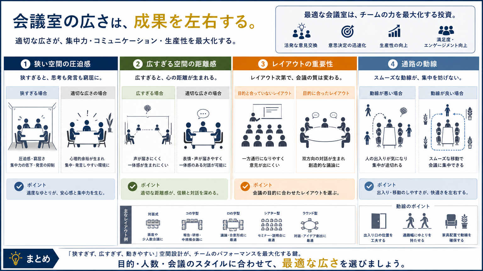 会議室の広さを決める際に押さえておくべき理由